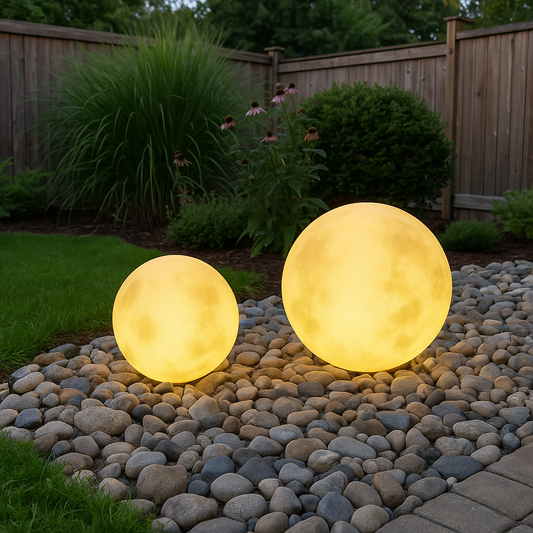 Solvyn Round Solar Garden Lamp for Ambient Outdoor Lighting - Lusomart