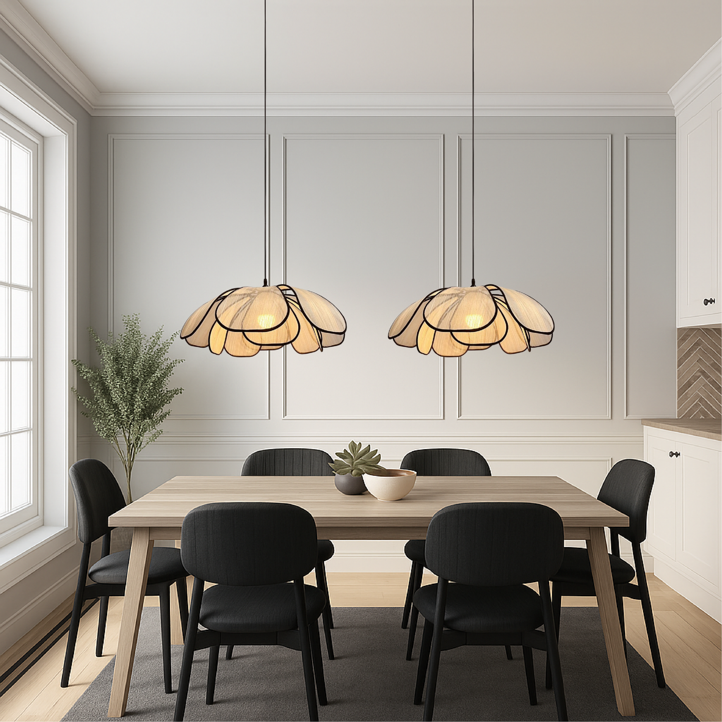 Solyra | Artistic Wooden Pendant Lamp for Minimalist Interiors 1