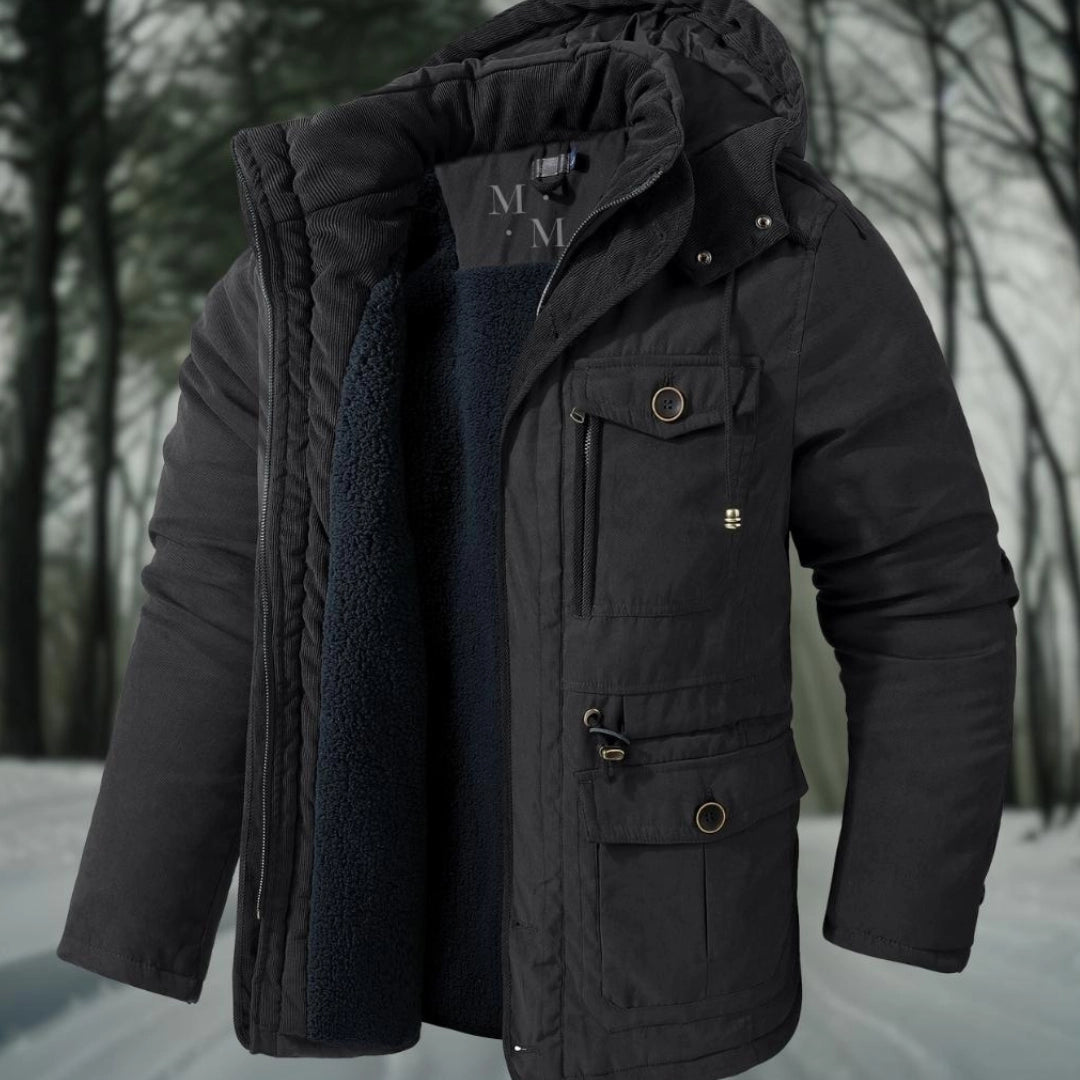 Warm Waterproof Men's Fleece Lined Parka Coat - Lusomart