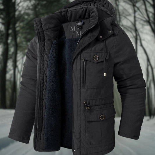 Warm Waterproof Men's Fleece Lined Parka Coat - Lusomart