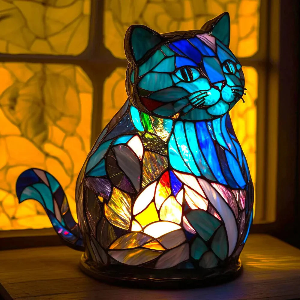 Stained Glass Animal Table Lamp Unique Home Decor Art Piece 13