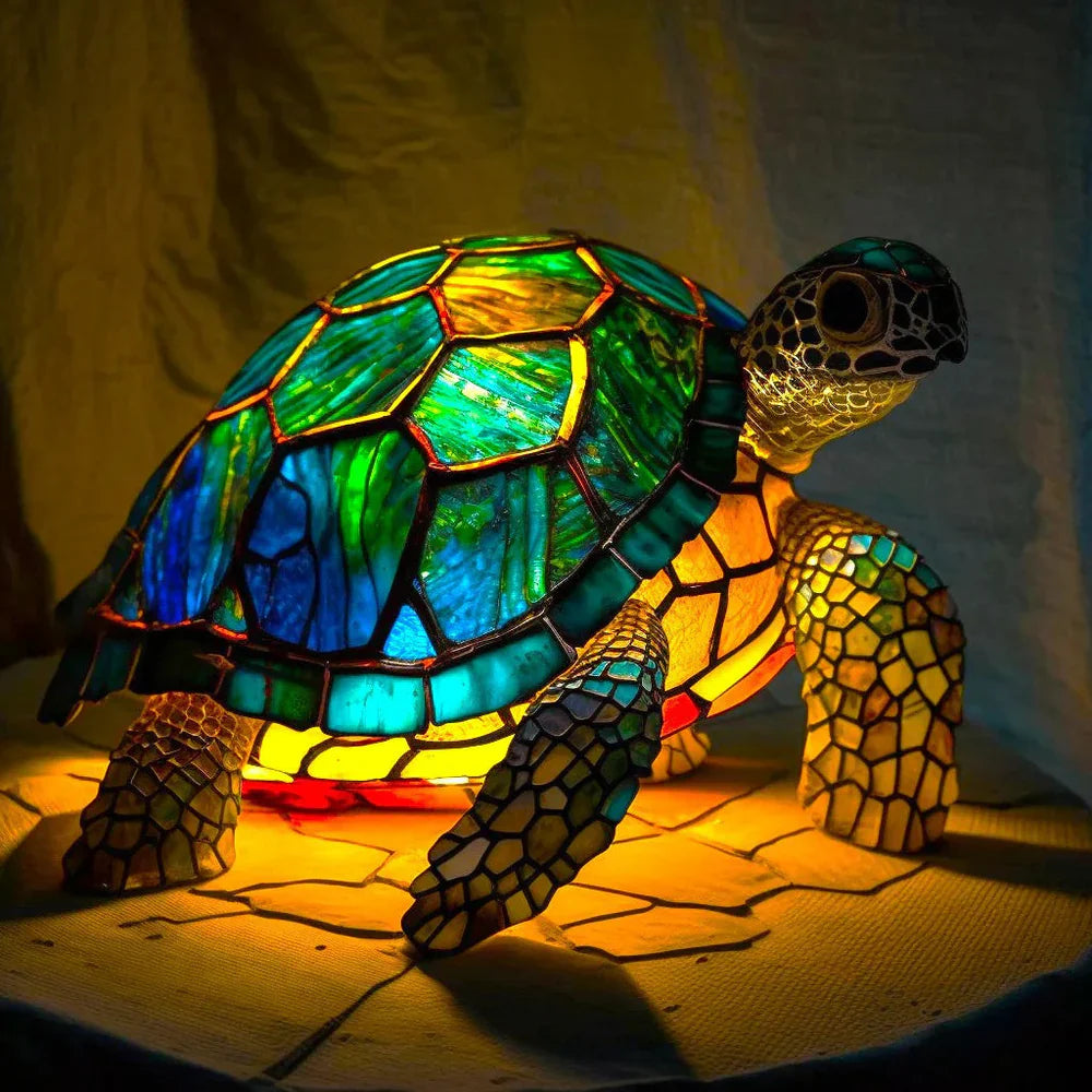 Stained Glass Animal Table Lamp Unique Home Decor Art Piece 14