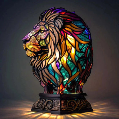 Stained Glass Animal Table Lamp Unique Home Decor Art Piece 16