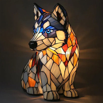 Stained Glass Dog Table Lamp Tiffany Style Pet Lighting Living Room - Image 10