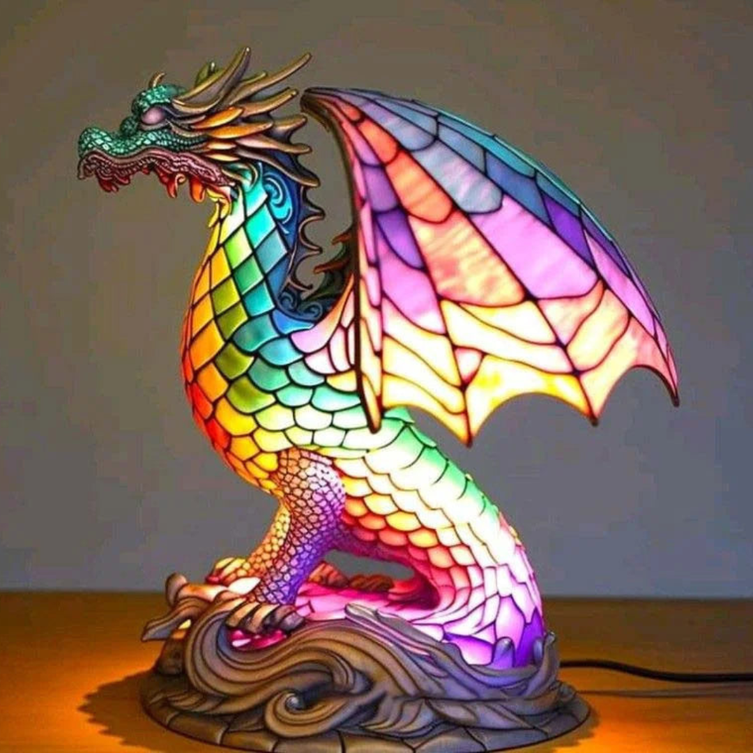 Stained Glass Table Lamp Decorative Animal Design for Bedroom Nightstands 14