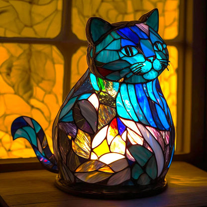 Stained Glass Table Lamp Decorative Animal Design for Bedroom Nightstands 6
