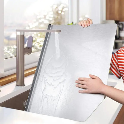 Durable Stainless Steel Cutting Board with Anti Slip Base