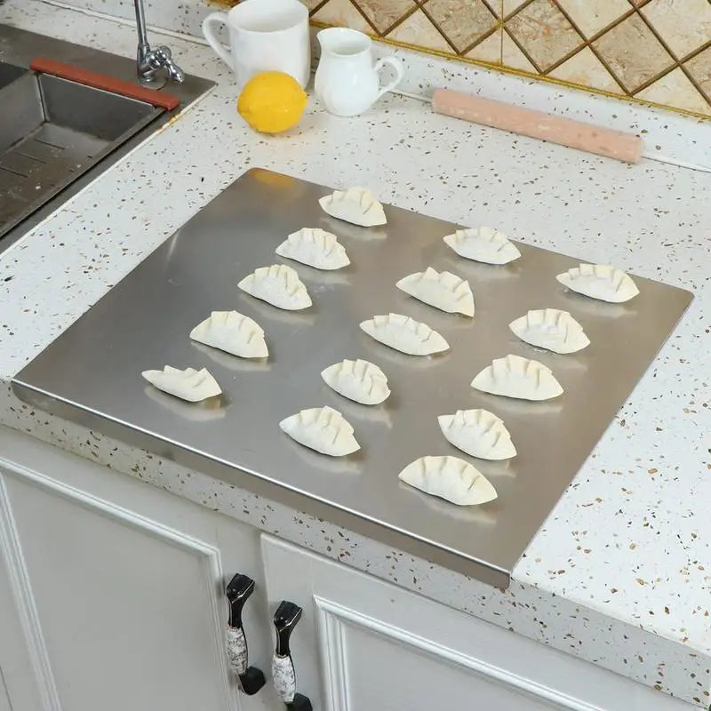 Durable Stainless Steel Cutting Board with Anti Slip Base