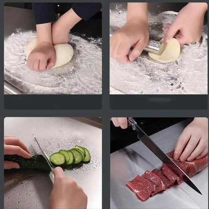 Durable Stainless Steel Cutting Board with Anti Slip Base