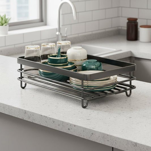 Compact Stainless Steel Folding Dish Dryer - Lusomart