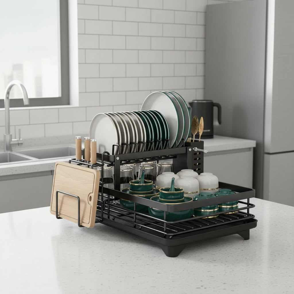Stainless Steel | Elegant Space-Saving Foldable Dish Rack 6