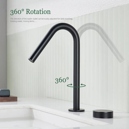 Modern Single Handle Kitchen Faucet with Rotating Spout