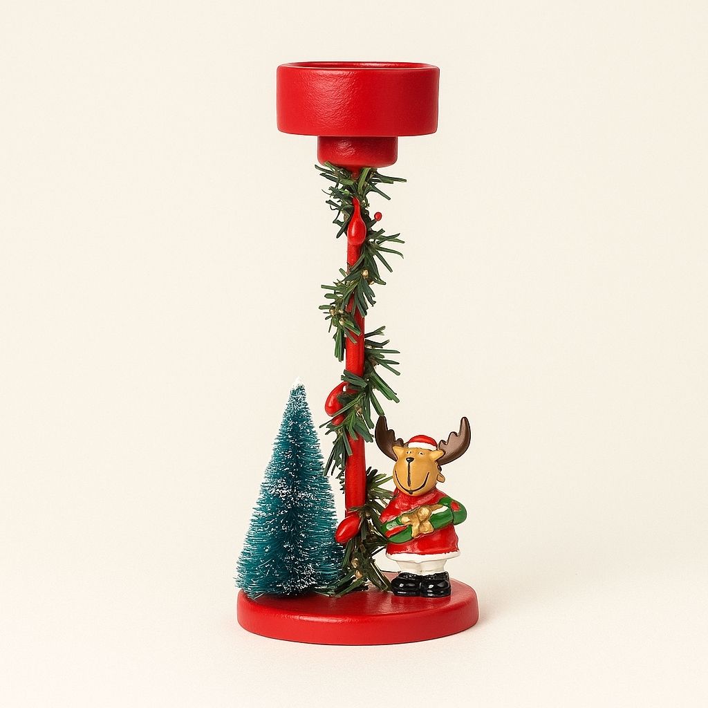 Snowy Seasonal Candle Holder - Lusomart