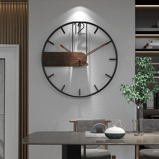 Rustic Metal & Wood Wall Clock with Vintage Style - Lusomart
