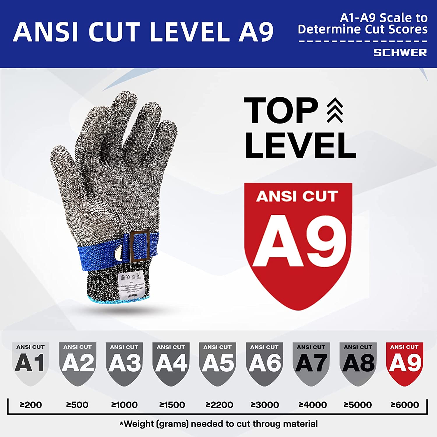 SteelGuard | Durable Cut Resistant Stainless Steel Safety Gloves 8