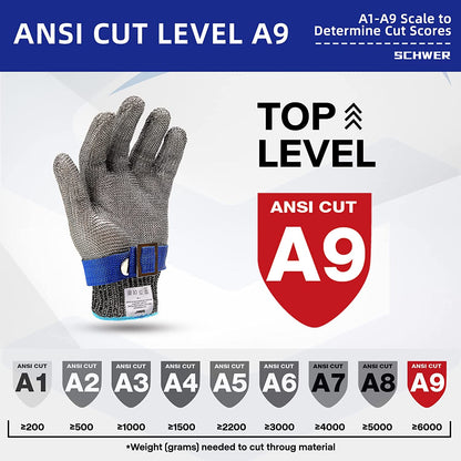 SteelGuard | Durable Cut Resistant Stainless Steel Safety Gloves 8