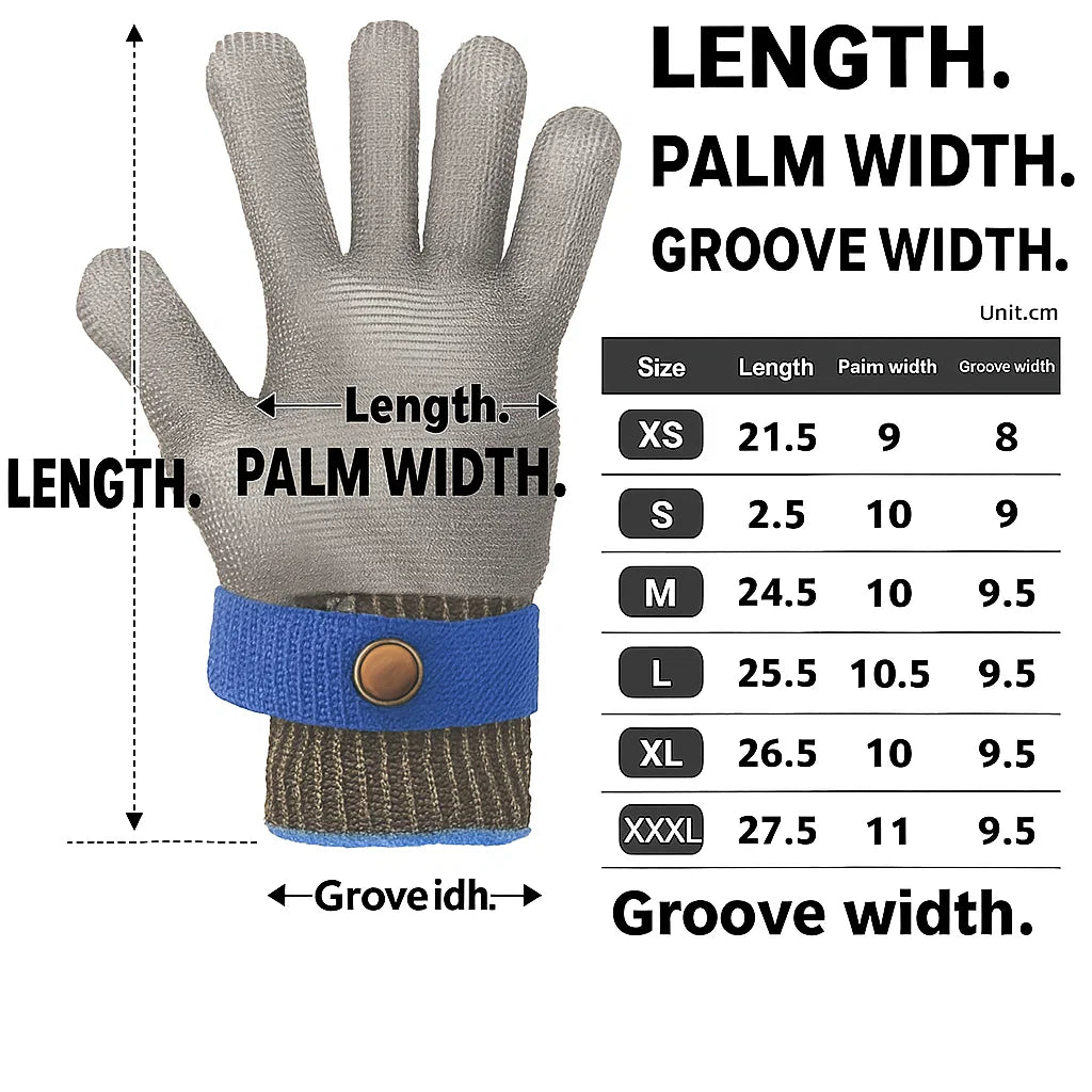 SteelGuard | Premium Ergonomic Stainless Steel Safety Gloves 8