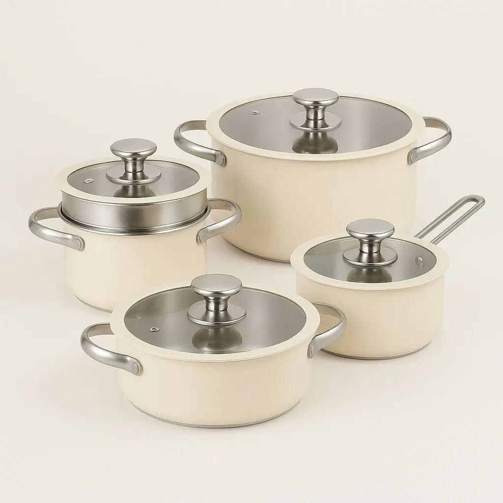 Non-Stick Stainless Steel Kitchen Cookware Set (9-Piece) - Lusomart