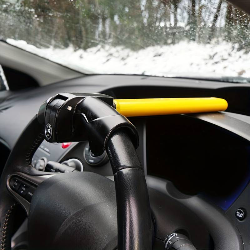 Strong Yellow Car Steering Lock - Durable Anti Theft