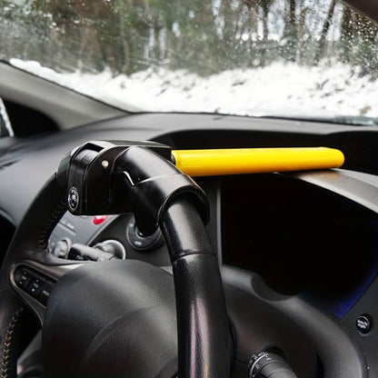 Strong Yellow Car Steering Lock - Durable Anti Theft