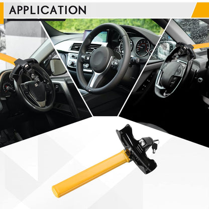 Strong Yellow Car Steering Lock - Durable Anti Theft