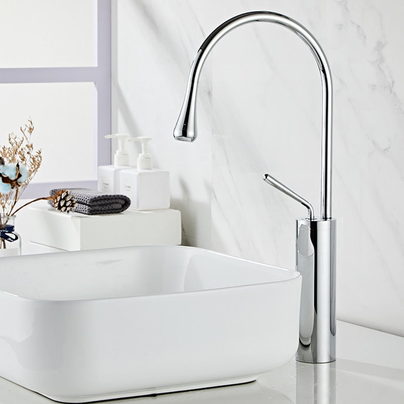 Stylish Bathroom Faucet - Sleek Rotating Tap Design