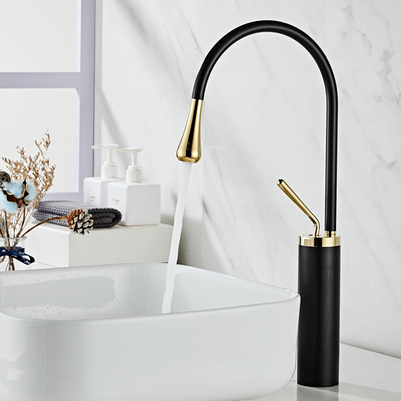Stylish Bathroom Faucet - Sleek Rotating Tap Design
