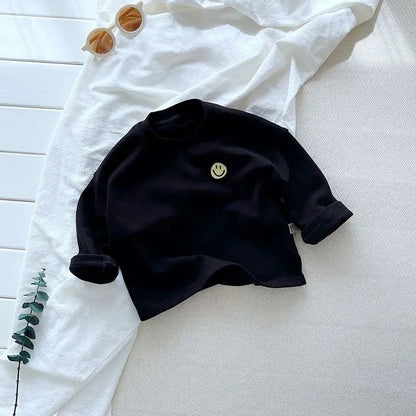 StripeJoy™ – Striped Shirt with Smiley Badge – Unisex Kids Top 3