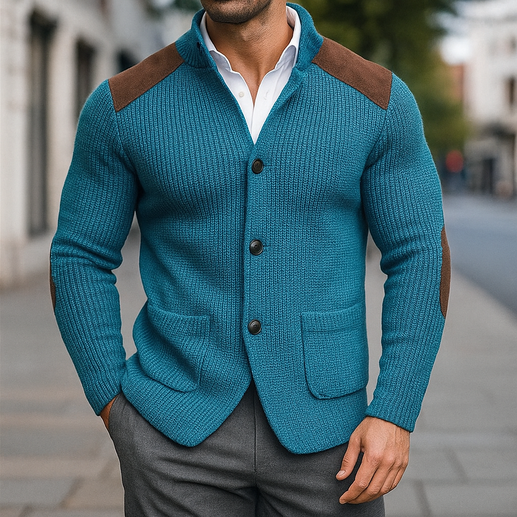 Stylish Knit Blazer | Textured Design with Suede Accents – Modern Fit for Effortless Elegance 5