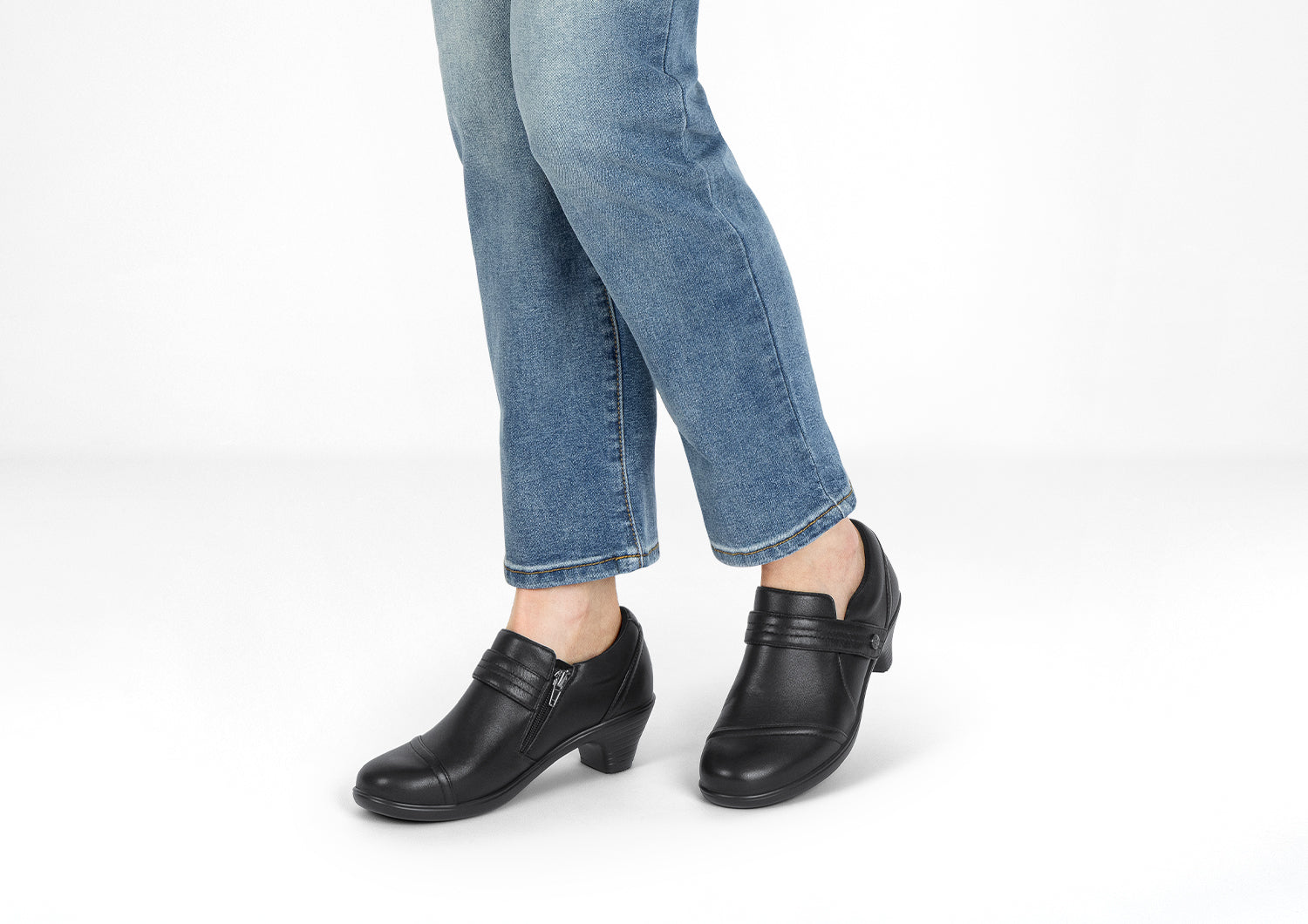 SuedeElegance | Comfortable Ergonomic Black Wedge Shootie for Everyday Wear 1