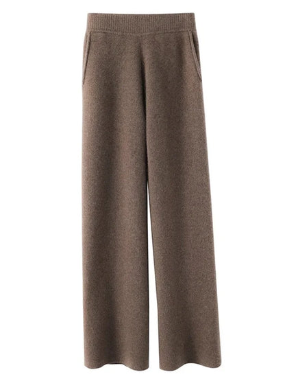 Soft High Waisted Cashmere Women's Pants