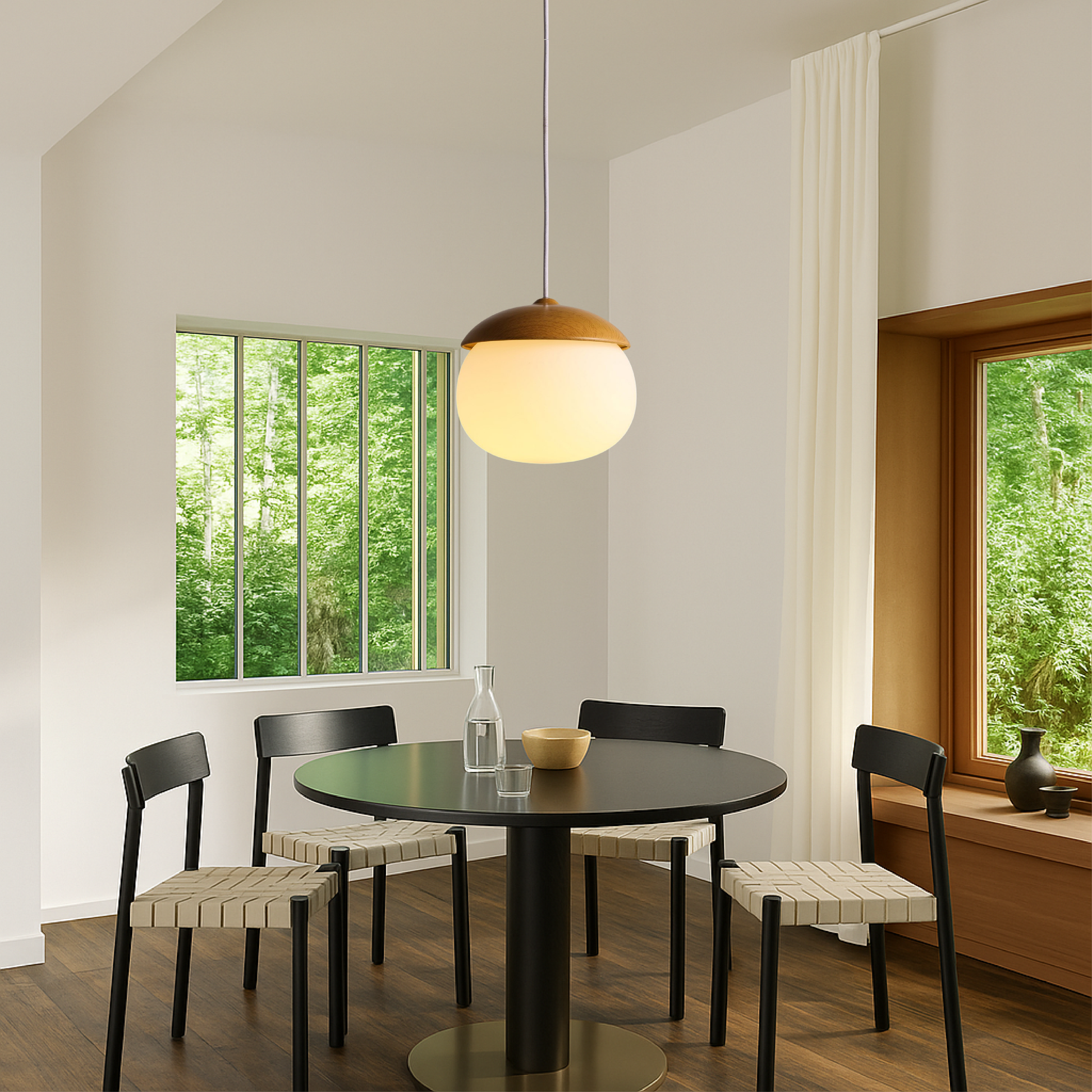 Sylura | Vintage Scandinavian Wooden Pendant Light 2