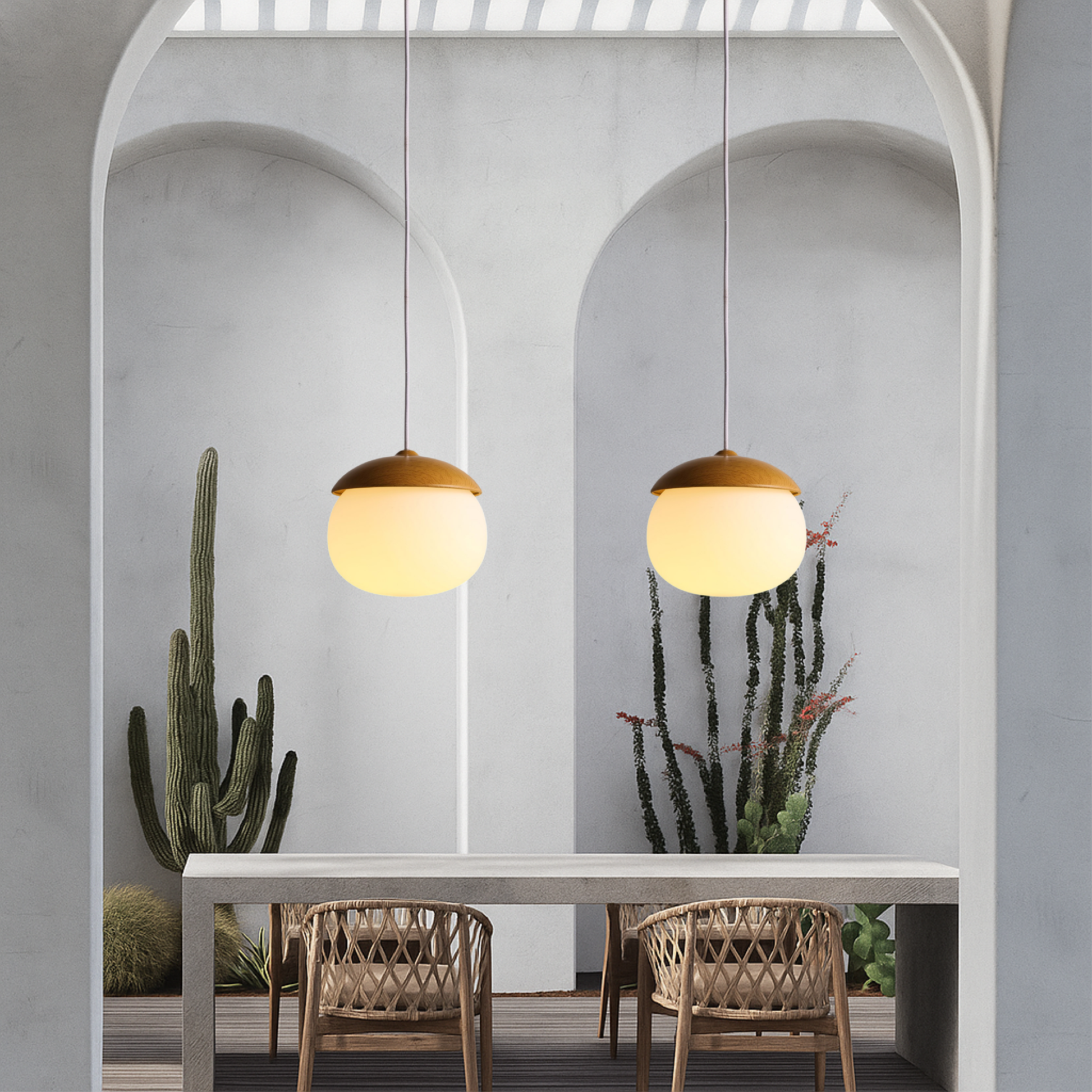 Sylura | Vintage Scandinavian Wooden Pendant Light 3