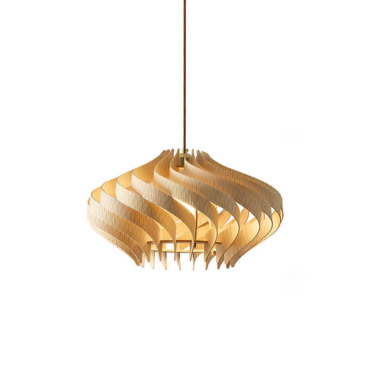 Natural Wood Pendant Light with Simple Design - Lusomart