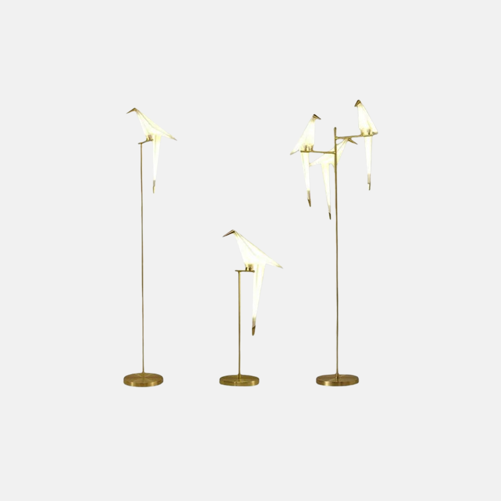 Art Deco Gold Floor Lamp Metal Bird Floor Lamp-2