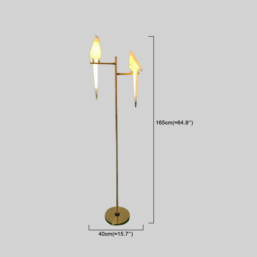 Art Deco Gold Floor Lamp Metal Bird Floor Lamp-5