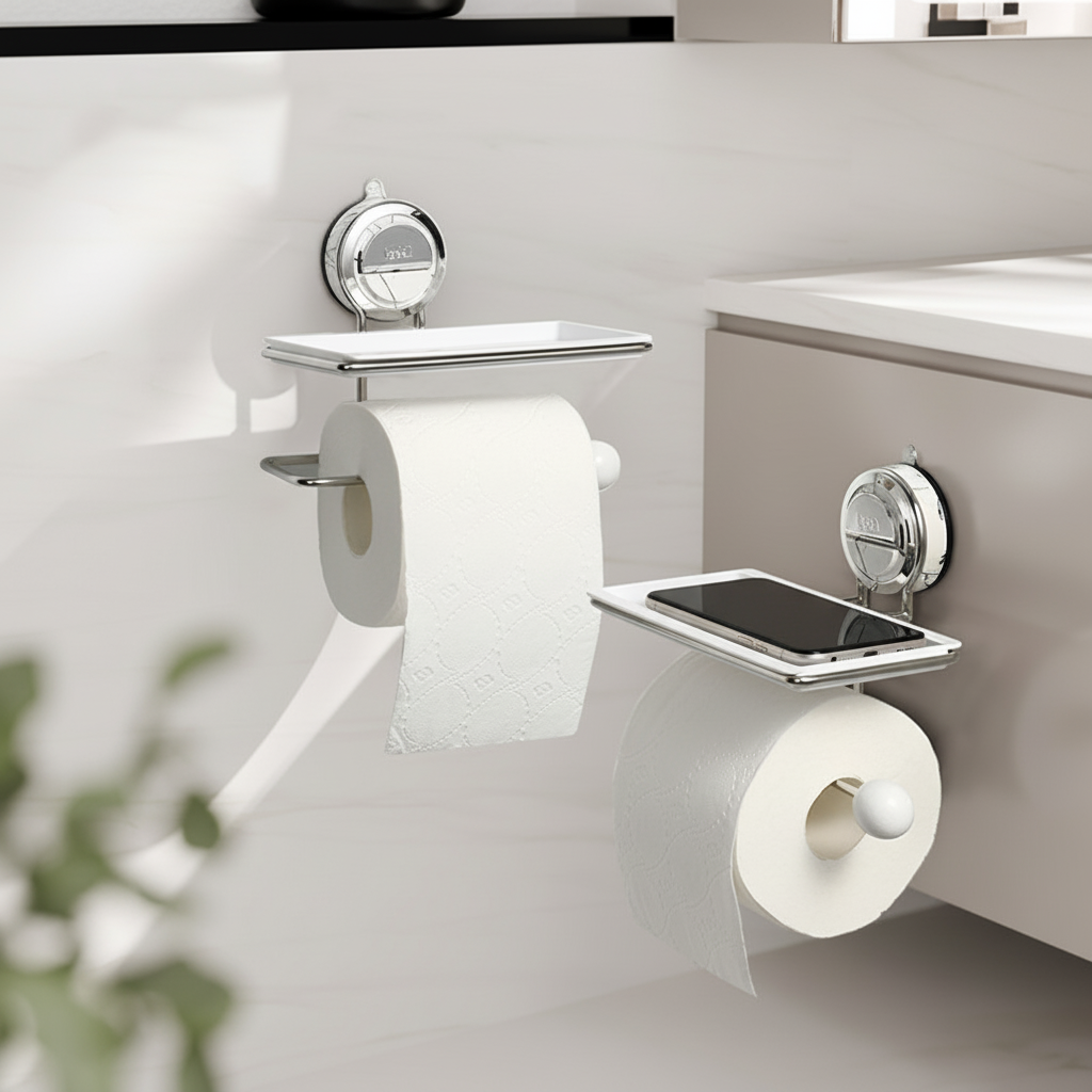 Easy Install Stick On Toilet Paper Wall Holder