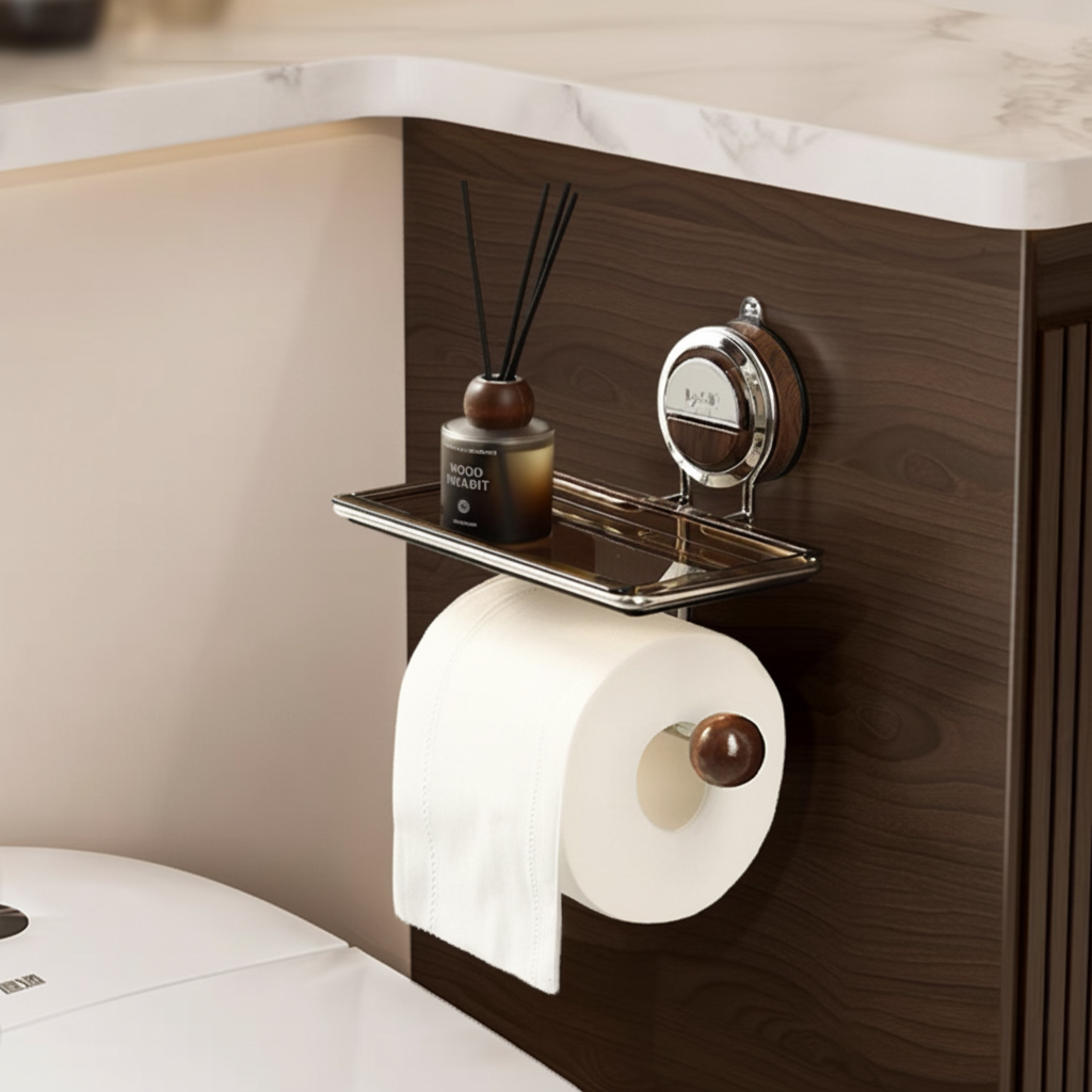Easy Install Stick On Toilet Paper Wall Holder