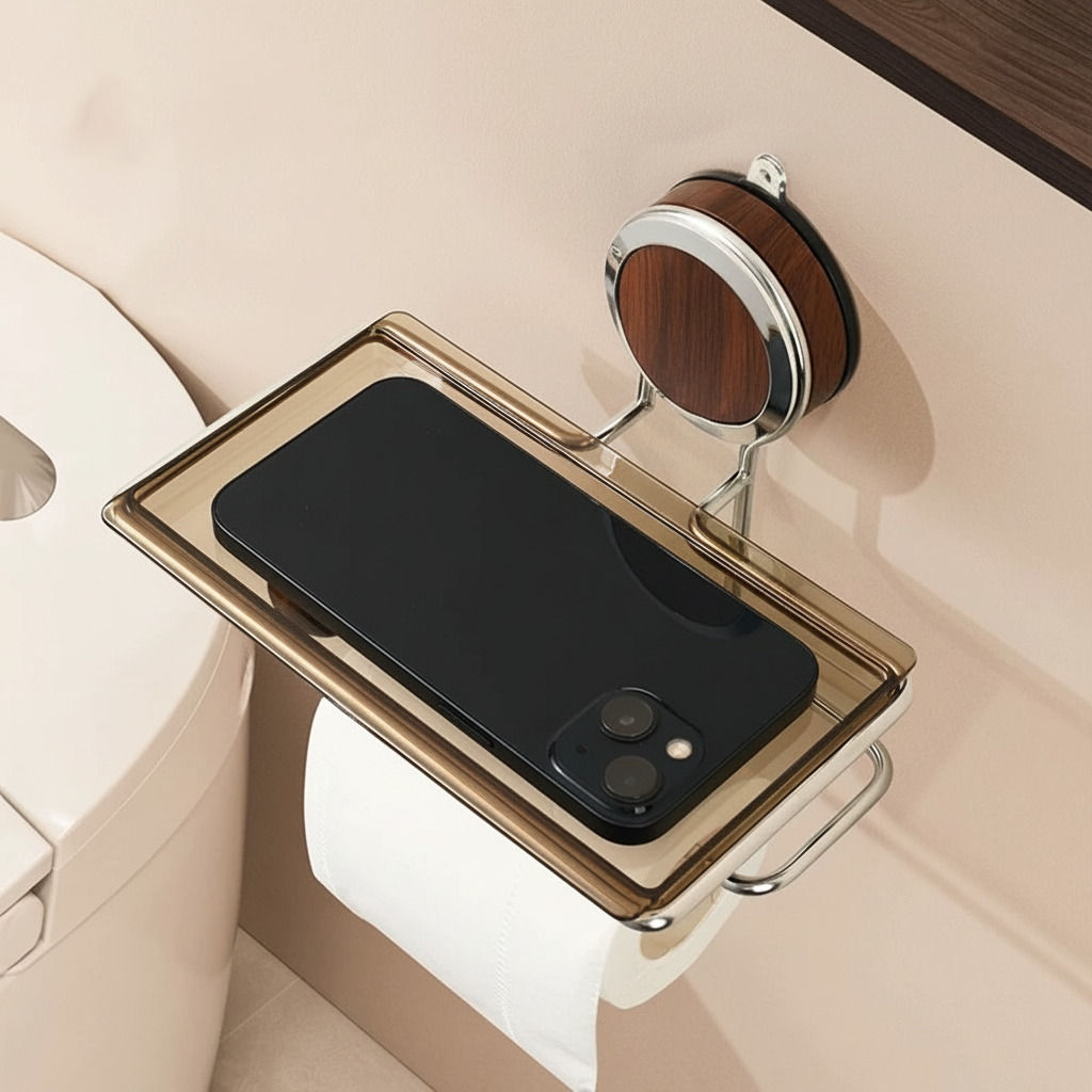 Easy Install Stick On Toilet Paper Wall Holder