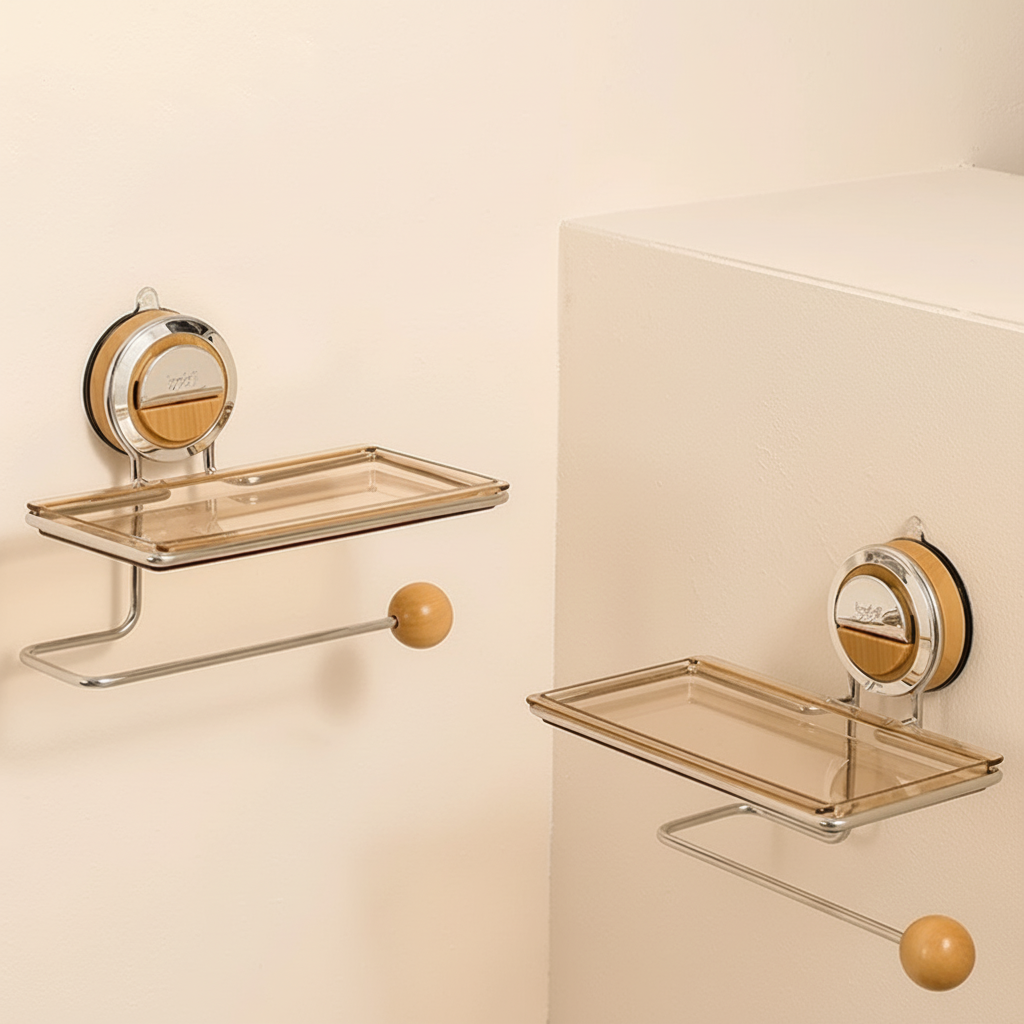 Easy Install Stick On Toilet Paper Wall Holder