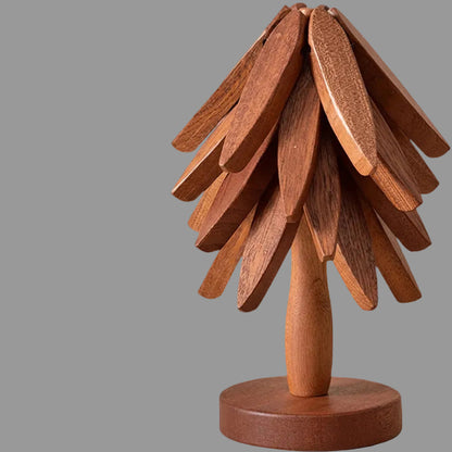 Wooden Heat Resistant Folding Table Trivet Set