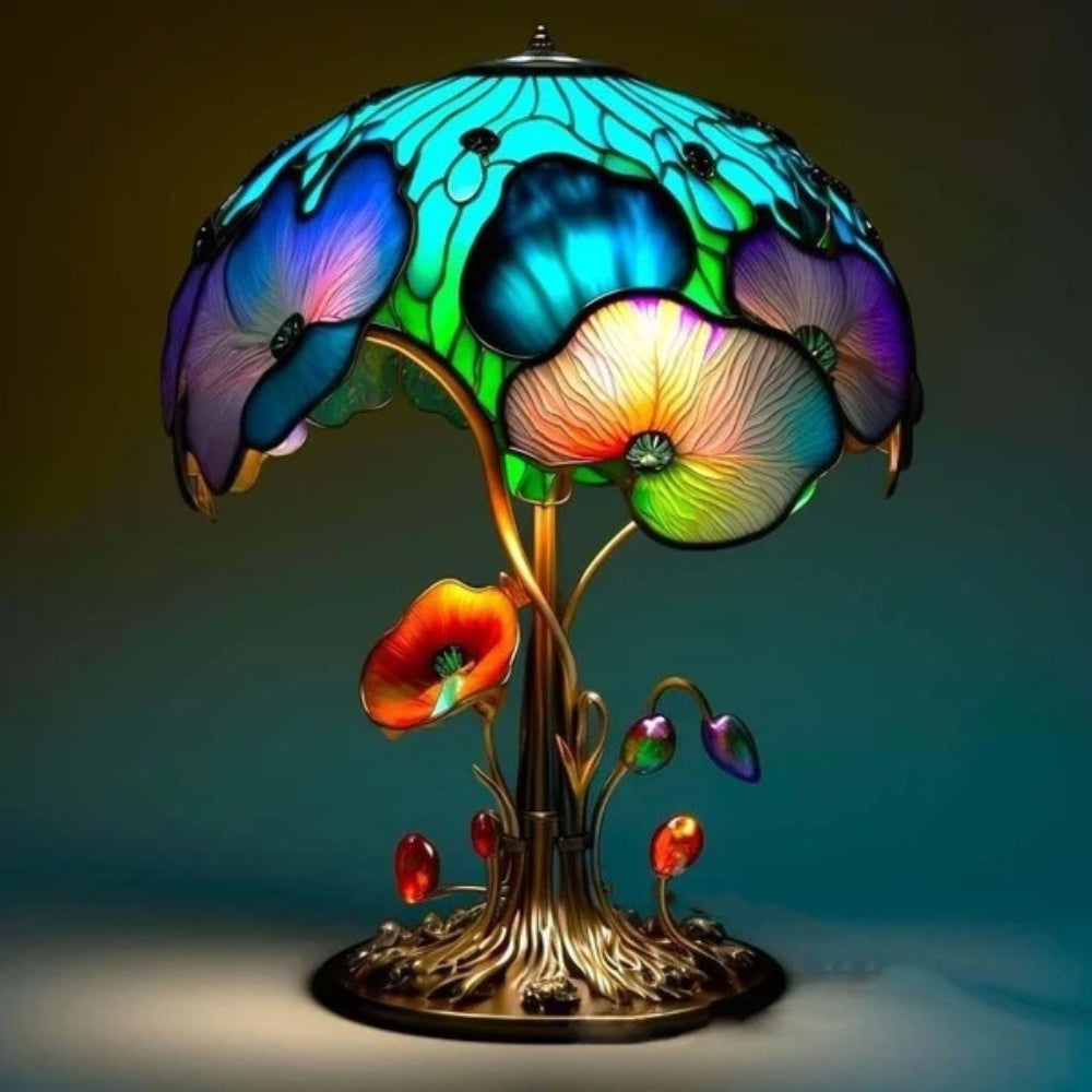 Elegant Glass LED Mushroom Table Lamp Decor Accent