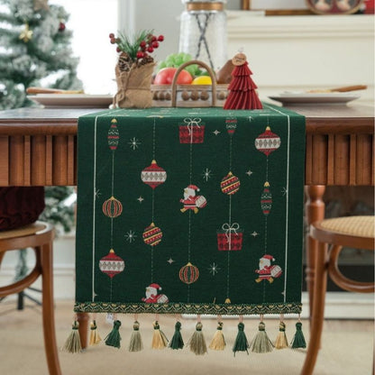 Festive Holiday Red Table Runner - Lusomart