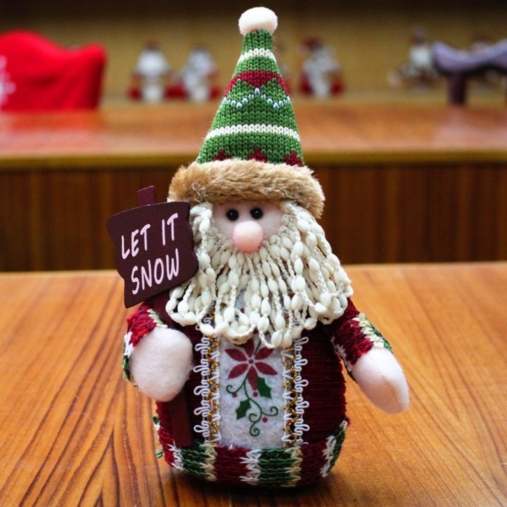 Soft fabric holiday accent with stitched details and cozy texture