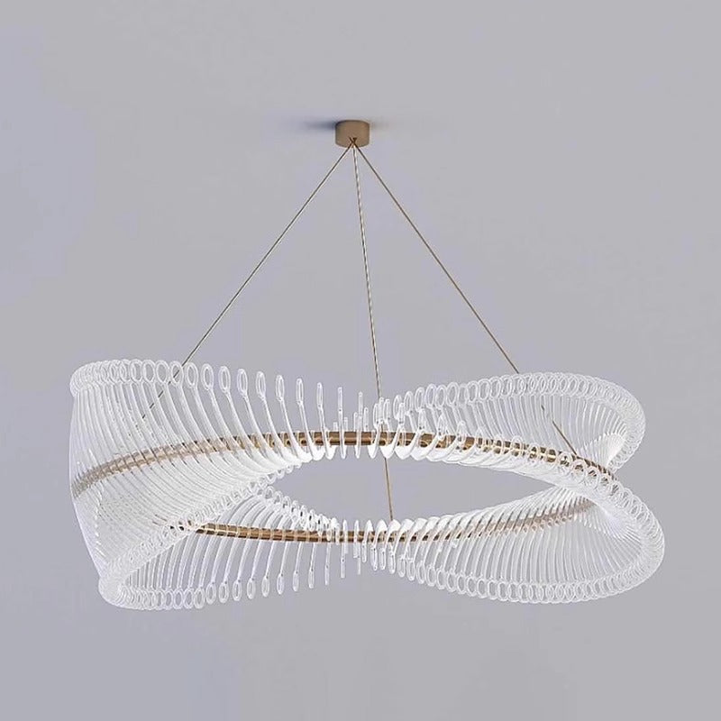 Modern Crystal Pendant Chandelier With LED Light Ring