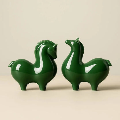 Lucky Chinese Ceramic Horse Figurine - Lusomart