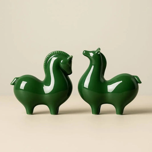 Lucky Chinese Ceramic Horse Figurine - Lusomart