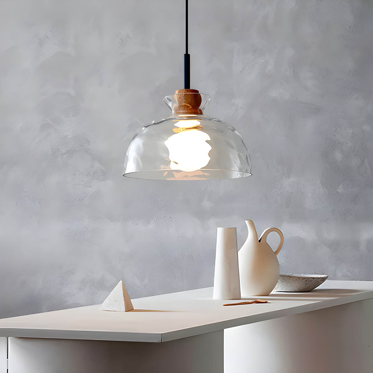 Sleek Wave Glass Pendant Lighting Fixture