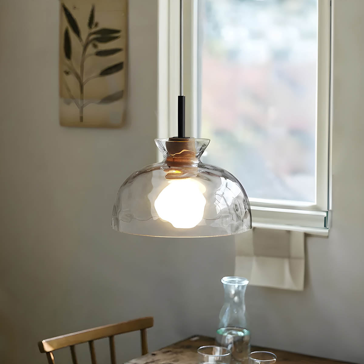 Sleek Wave Glass Pendant Lighting Fixture