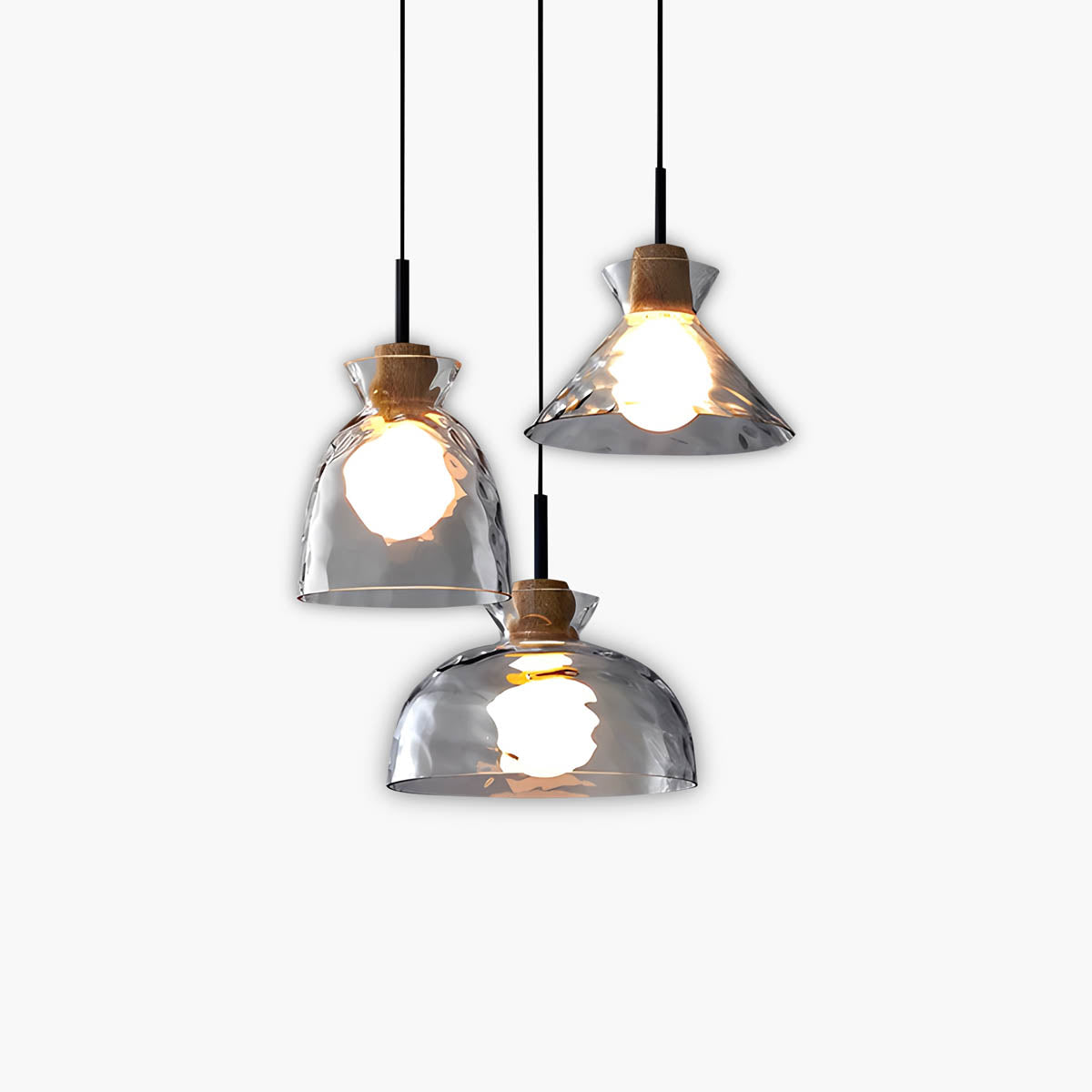 Sleek Wave Glass Pendant Lighting Fixture - Lusomart